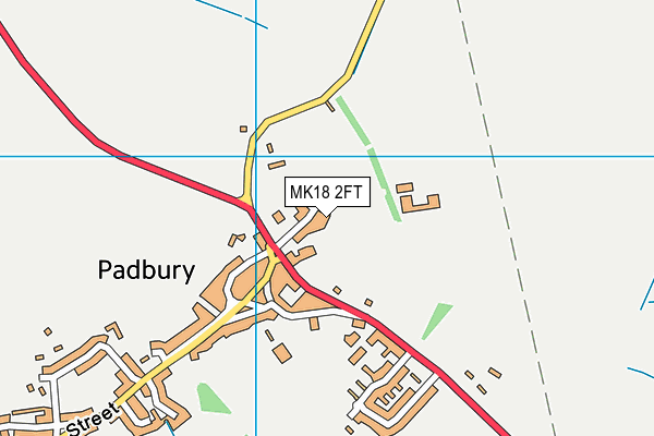 MK18 2FT map - OS VectorMap District (Ordnance Survey)