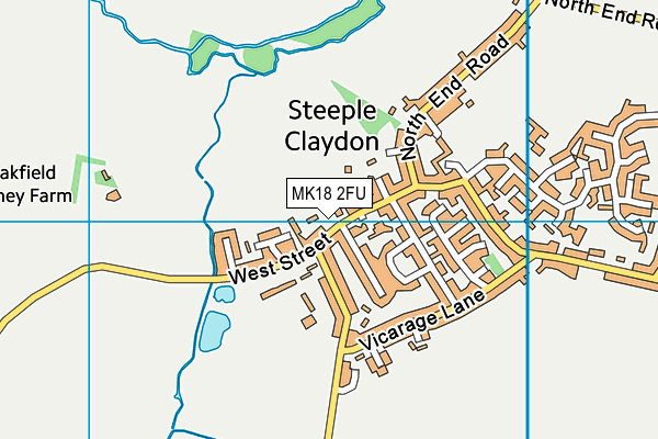 MK18 2FU map - OS VectorMap District (Ordnance Survey)