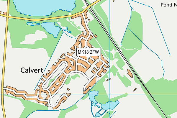 MK18 2FW map - OS VectorMap District (Ordnance Survey)