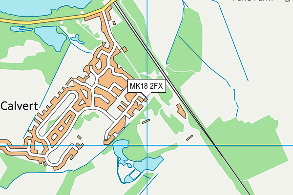 MK18 2FX map - OS VectorMap District (Ordnance Survey)