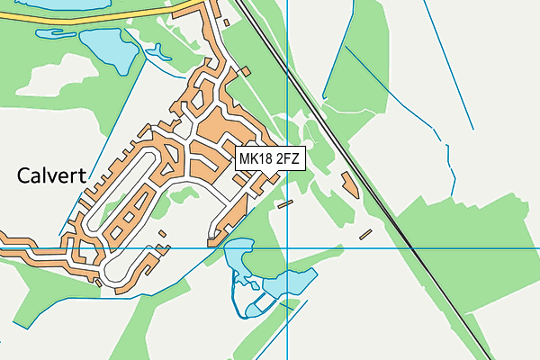 MK18 2FZ map - OS VectorMap District (Ordnance Survey)