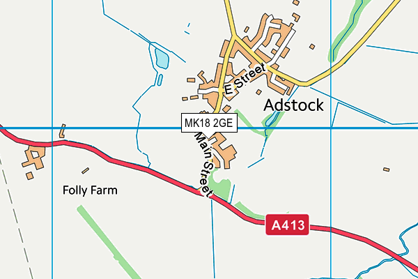 MK18 2GE map - OS VectorMap District (Ordnance Survey)