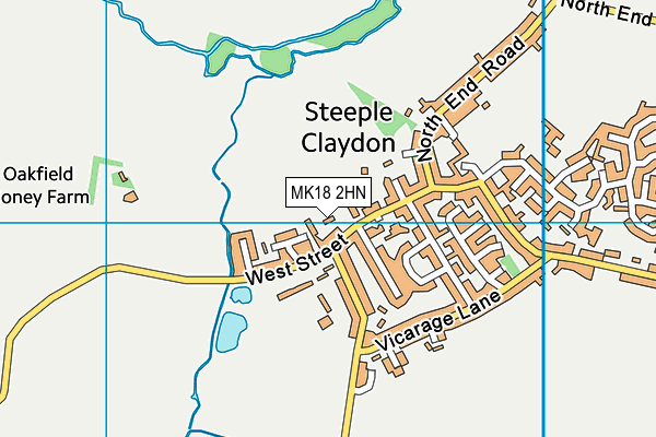 MK18 2HN map - OS VectorMap District (Ordnance Survey)