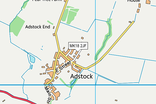 MK18 2JF map - OS VectorMap District (Ordnance Survey)