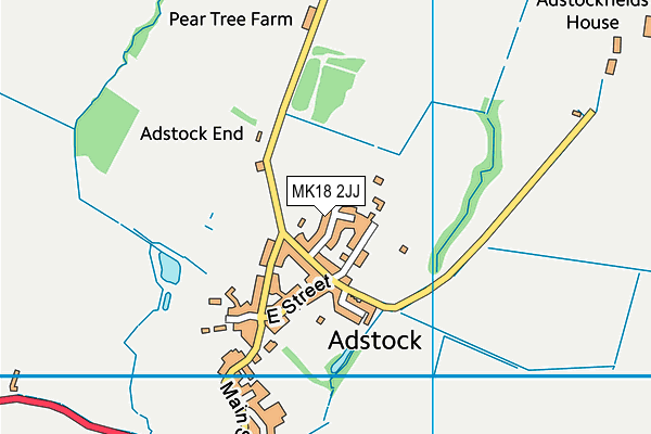 MK18 2JJ map - OS VectorMap District (Ordnance Survey)