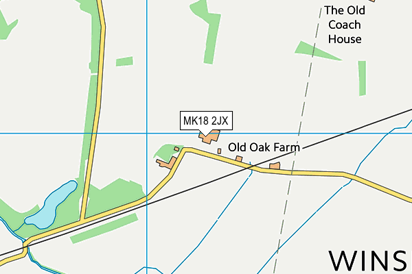 MK18 2JX map - OS VectorMap District (Ordnance Survey)