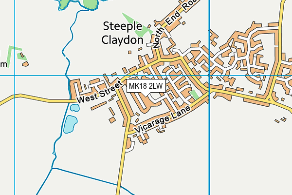 MK18 2LW map - OS VectorMap District (Ordnance Survey)