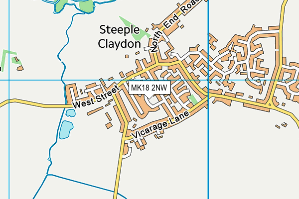 MK18 2NW map - OS VectorMap District (Ordnance Survey)