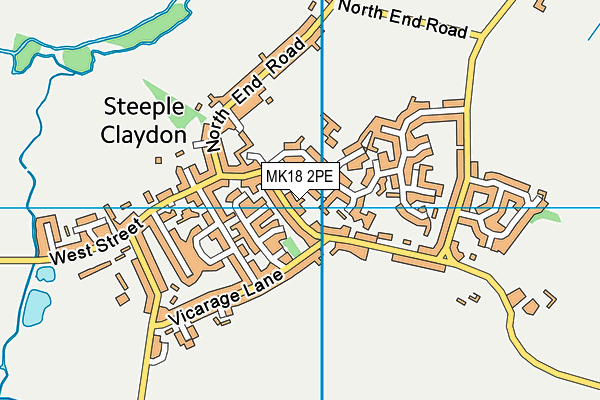 MK18 2PE map - OS VectorMap District (Ordnance Survey)