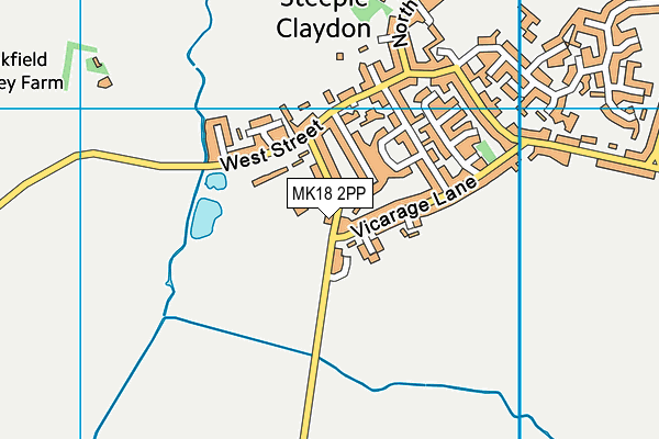 MK18 2PP map - OS VectorMap District (Ordnance Survey)