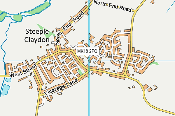 MK18 2PQ map - OS VectorMap District (Ordnance Survey)