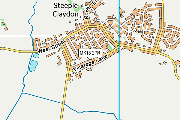 MK18 2PR map - OS VectorMap District (Ordnance Survey)