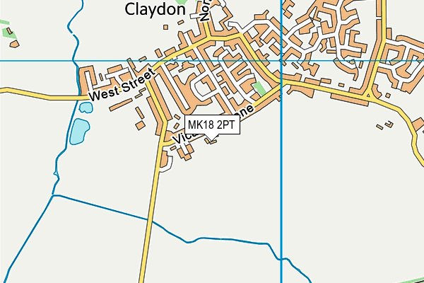 MK18 2PT map - OS VectorMap District (Ordnance Survey)