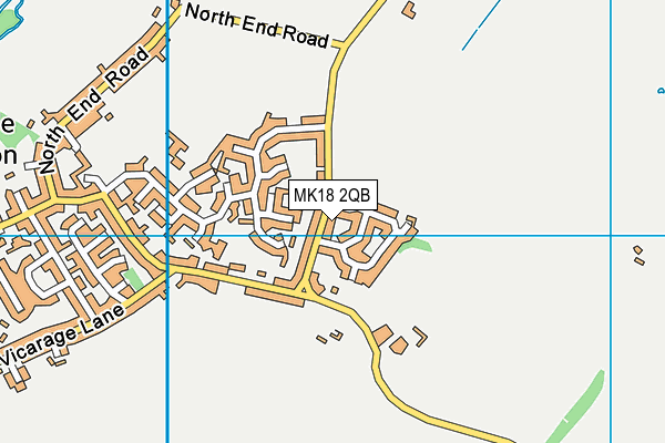 MK18 2QB map - OS VectorMap District (Ordnance Survey)