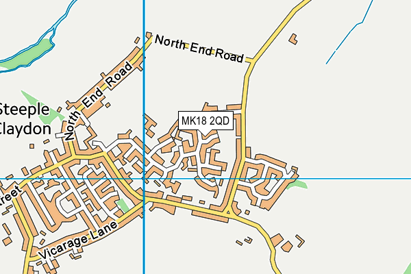 MK18 2QD map - OS VectorMap District (Ordnance Survey)