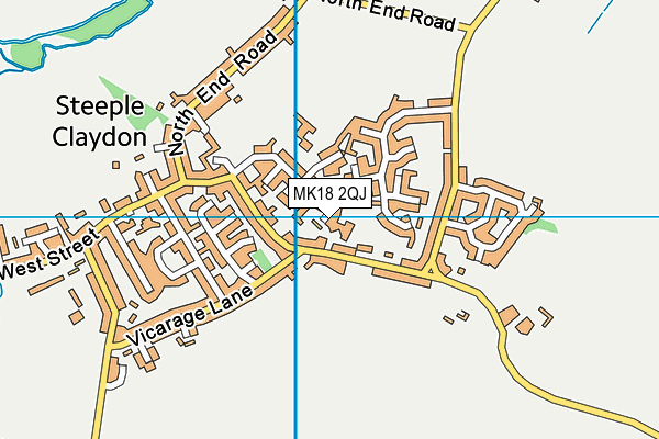 MK18 2QJ map - OS VectorMap District (Ordnance Survey)