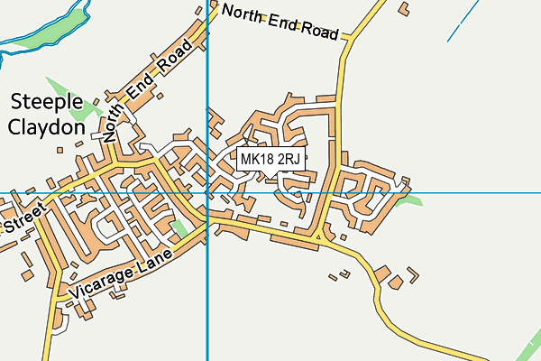 MK18 2RJ map - OS VectorMap District (Ordnance Survey)