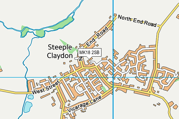 MK18 2SB map - OS VectorMap District (Ordnance Survey)