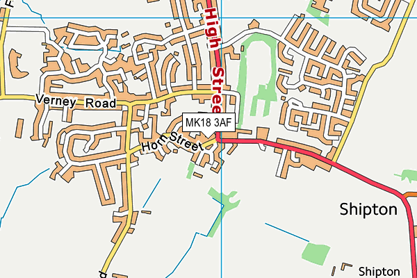 MK18 3AF map - OS VectorMap District (Ordnance Survey)