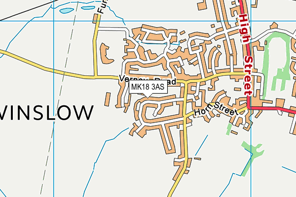 MK18 3AS map - OS VectorMap District (Ordnance Survey)