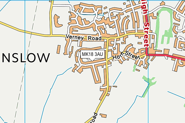 MK18 3AU map - OS VectorMap District (Ordnance Survey)