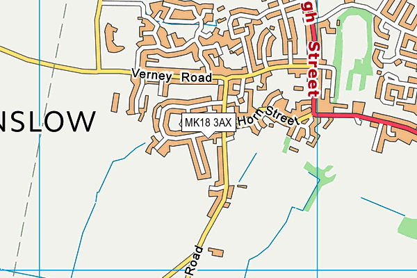 MK18 3AX map - OS VectorMap District (Ordnance Survey)