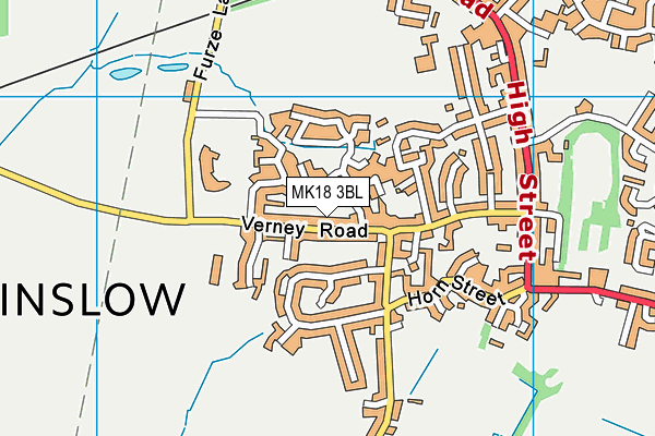 Furze Down School map (MK18 3BL) - OS VectorMap District (Ordnance Survey)