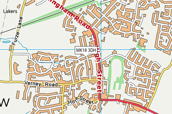 MK18 3DH map - OS VectorMap District (Ordnance Survey)