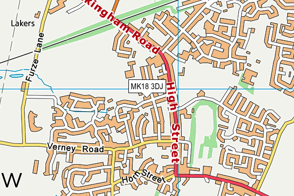 MK18 3DJ map - OS VectorMap District (Ordnance Survey)