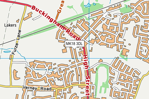 Winslow Rufc (Winslow Centre) map (MK18 3DL) - OS VectorMap District (Ordnance Survey)