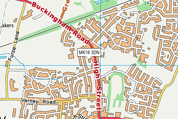 MK18 3DN map - OS VectorMap District (Ordnance Survey)