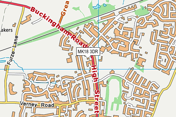 MK18 3DR map - OS VectorMap District (Ordnance Survey)