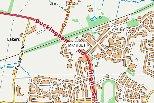 MK18 3DT map - OS VectorMap District (Ordnance Survey)