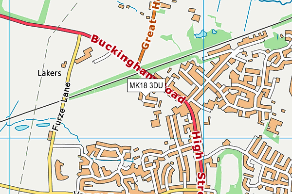 MK18 3DU map - OS VectorMap District (Ordnance Survey)