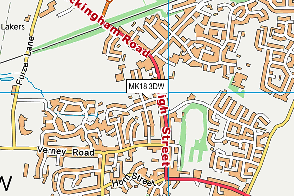 MK18 3DW map - OS VectorMap District (Ordnance Survey)
