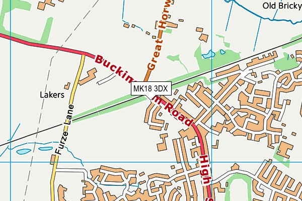 MK18 3DX map - OS VectorMap District (Ordnance Survey)