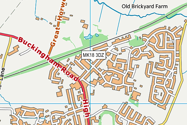 MK18 3DZ map - OS VectorMap District (Ordnance Survey)