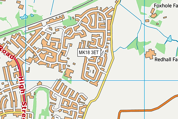 MK18 3ET map - OS VectorMap District (Ordnance Survey)