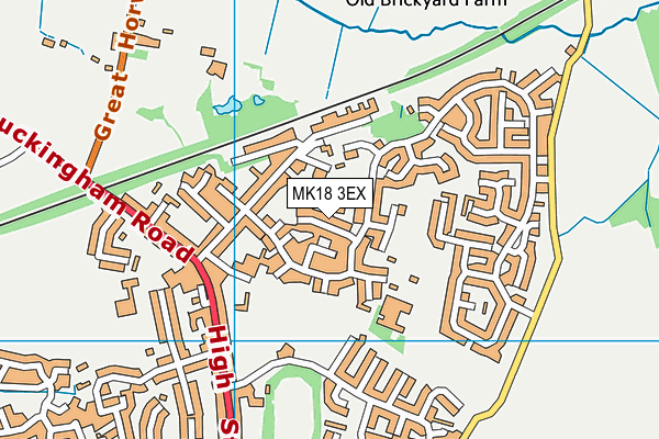 MK18 3EX map - OS VectorMap District (Ordnance Survey)