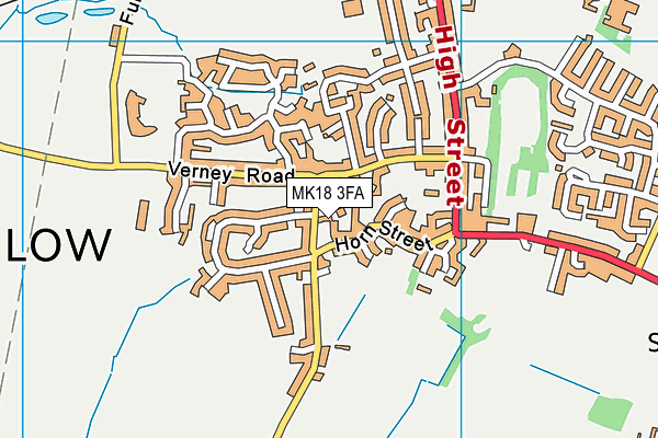 MK18 3FA map - OS VectorMap District (Ordnance Survey)
