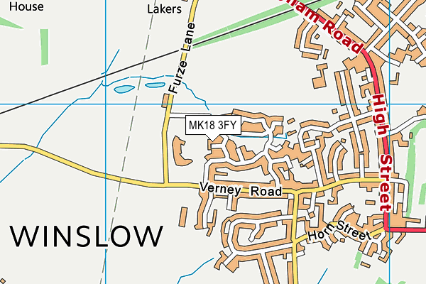 MK18 3FY map - OS VectorMap District (Ordnance Survey)