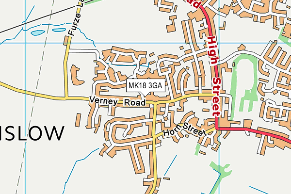 MK18 3GA map - OS VectorMap District (Ordnance Survey)