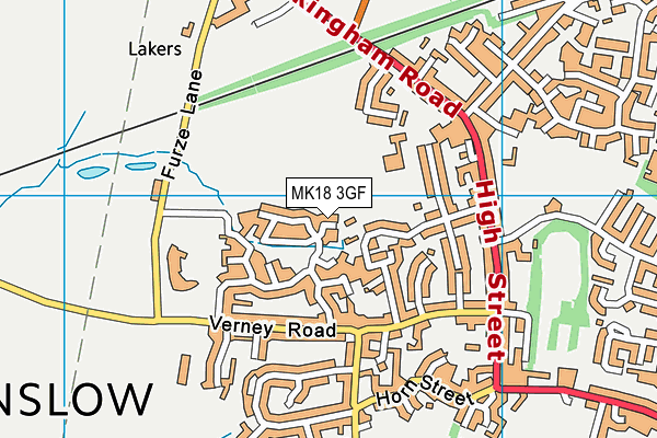 MK18 3GF map - OS VectorMap District (Ordnance Survey)