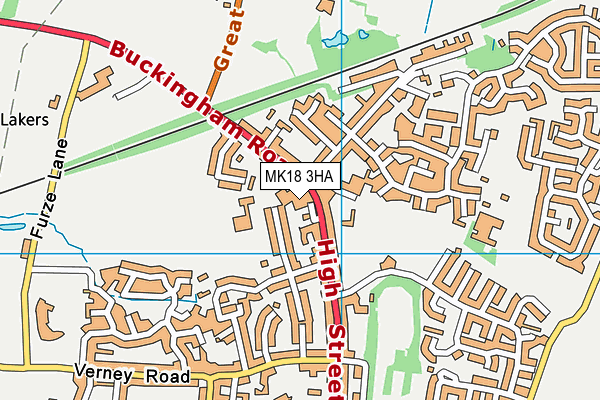 MK18 3HA map - OS VectorMap District (Ordnance Survey)