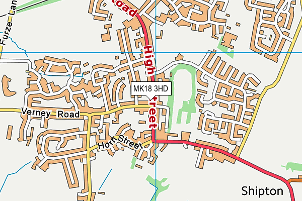 MK18 3HD map - OS VectorMap District (Ordnance Survey)