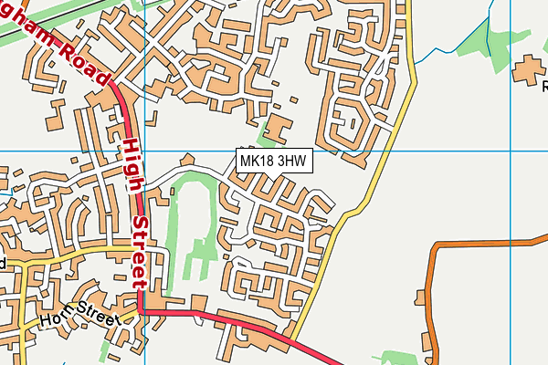 MK18 3HW map - OS VectorMap District (Ordnance Survey)