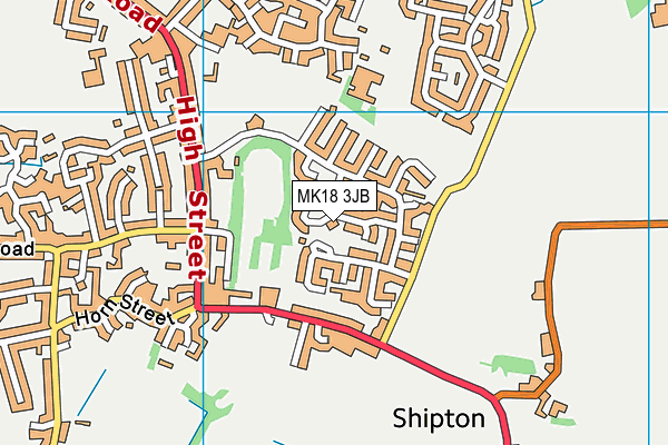 MK18 3JB map - OS VectorMap District (Ordnance Survey)