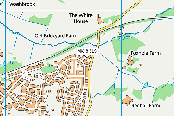 MK18 3LS map - OS VectorMap District (Ordnance Survey)