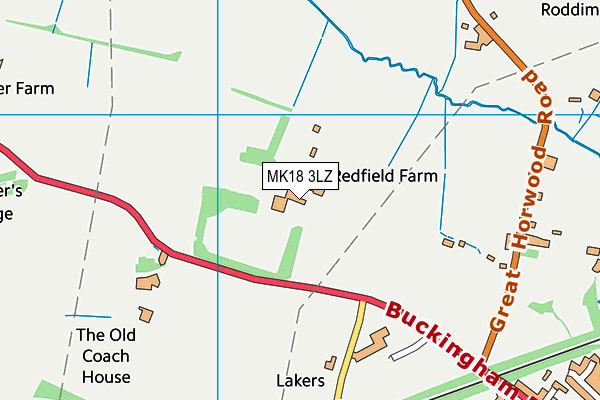 MK18 3LZ map - OS VectorMap District (Ordnance Survey)