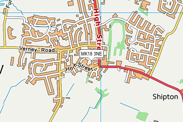 MK18 3NE map - OS VectorMap District (Ordnance Survey)